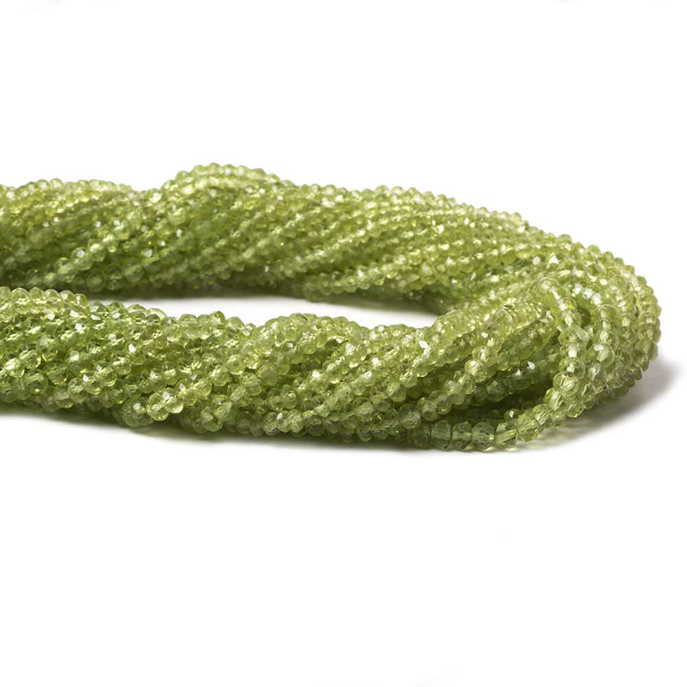 3-3.5mm Peridot Faceted Rondelle 14.5 inch 167 pieces