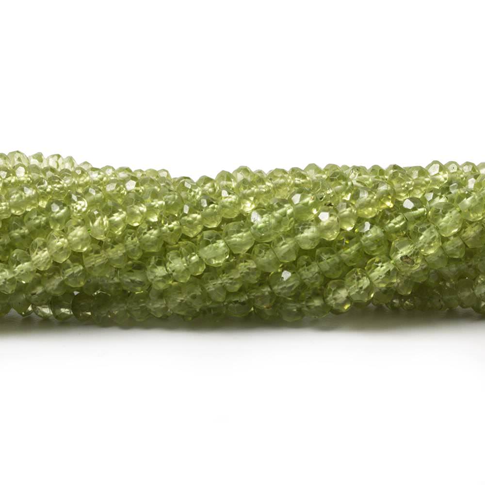 3-3.5mm Peridot Faceted Rondelle 14.5 inch 167 pieces