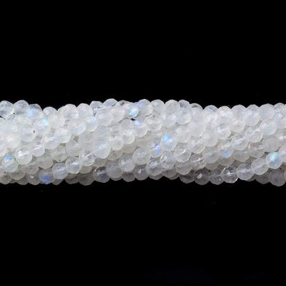 3-4mm Rainbow Moonstone Faceted Round Beads 14 inch 103 pcs