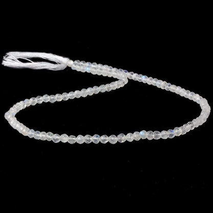 3-4mm Rainbow Moonstone Faceted Round Beads 14 inch 103 pcs