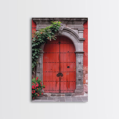 Change3 Indian Wall Art, Colorful Indian Doors, Framed Canvas Print, Painting Print, Traditional Hindu Architecture, Ready To Hang
