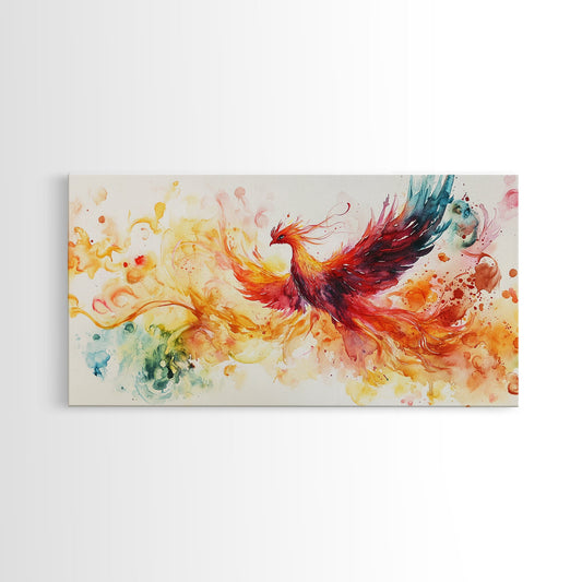 Colorful Phoenix Watercolor Painting Print - Phoenix Decor - Living Room Art - Office Art - Mancave Wall Art