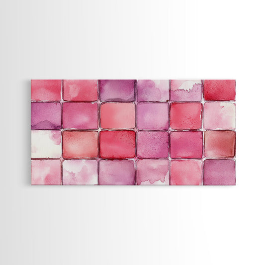 Color Palette Canvas Print, Whimsical Abstract Wall Art, Minimalist Pink Orange Artwork, Modern Cottagecore Decor Piece, Rustic Wall Art