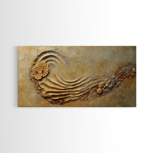 Textured Wave Art, Coastal Decor, Beach House Wall Art, Nautical Painting, Framed Canvas Print, Ocean Inspired Art, Rustic Wall Art