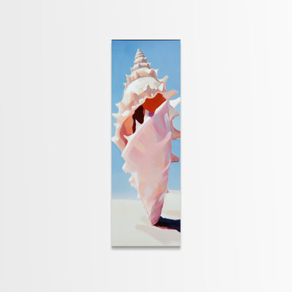 Seashell Art, Coastal Decor, Nautical Wall Print, Beach House Aesthetic, Ocean Inspired Painting, Marine Life Art, Framed Canvas Print