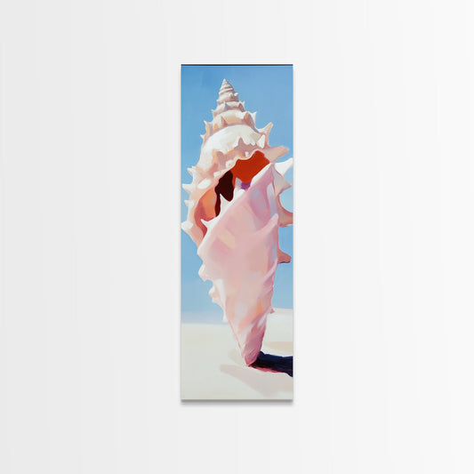 Seashell Art, Coastal Decor, Nautical Wall Print, Beach House Aesthetic, Ocean Inspired Painting, Marine Life Art, Framed Canvas Print