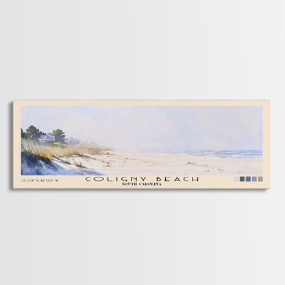 Coligny Beach, South Carolina Watercolor Print, Vacation Gift, South Carolina Wall Art, Beach Painting, Beach Decor, Large Wall Art, Wood Frame Art