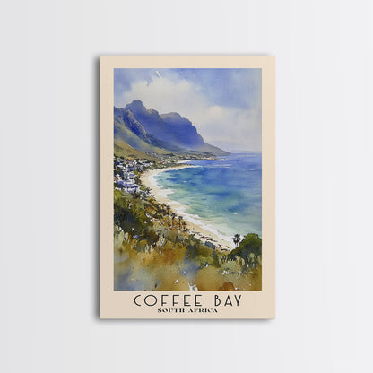 Coffee Bay, South Africa Watercolor Print, Vacation Gift, South Africa Wall Art, Beach Painting, Beach Decor, Large Wall Art, Wood Frame Art