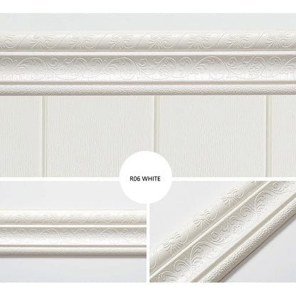 Self Adhesive Flexible Foam Molding Trim, Sticky Decorative Wall Lines Wallpaper Border for Home, Office, Hotel DIY Decoration Wall Edging Strip Border Waterproof Wall Decor 2.3Mx8Cm