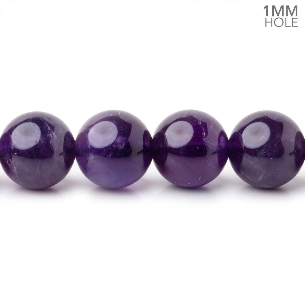 10mm Amethyst Plain Round Beads 15 inch 37 pieces AA 1mm Hole