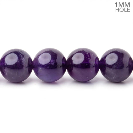 10mm Amethyst Plain Round Beads 15 inch 37 pieces AA 1mm Hole