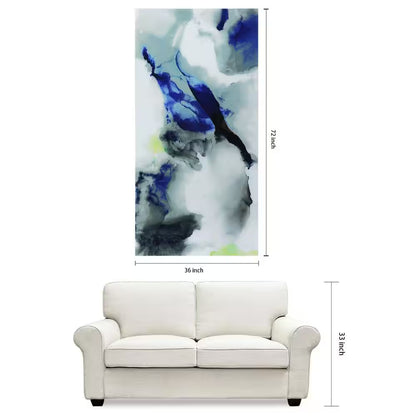 "Blue Splash" Frameless Free Floating Tempered Art Glass by EAD Art Coop Wall Art