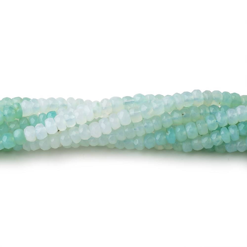 4mm Blue Peruvian Opal Faceted Rondelle Beads 16 inch 180 pieces