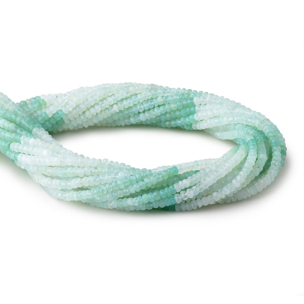 4mm Blue Peruvian Opal Faceted Rondelle Beads 16 inch 180 pieces