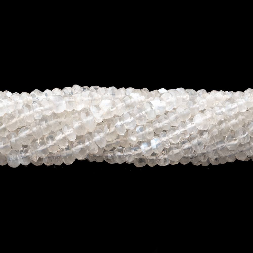 4mm Ceylon Moonstone Faceted Rondelles 14 inch 152 pieces