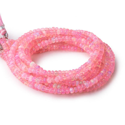 3.5-4.5mm Neon Pink Ethiopian Opal Faceted Rondelle Beads 16 inch 148 pieces