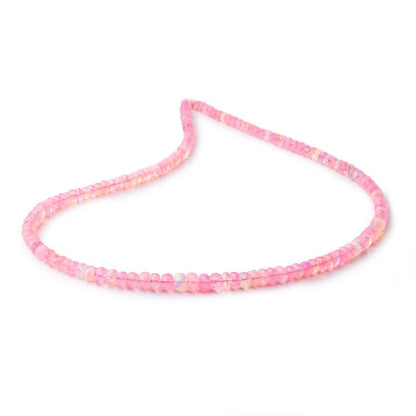 3.5-4.5mm Neon Pink Ethiopian Opal Faceted Rondelle Beads 16 inch 148 pieces