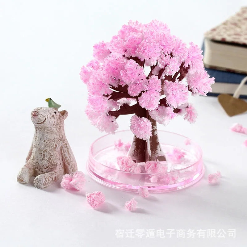 Mini DIY Growing Tree Paper Sakura Crystal Trees Desktop Cherry Blossom Toys Paper Tree Gift Novelty Toy Exploring Science