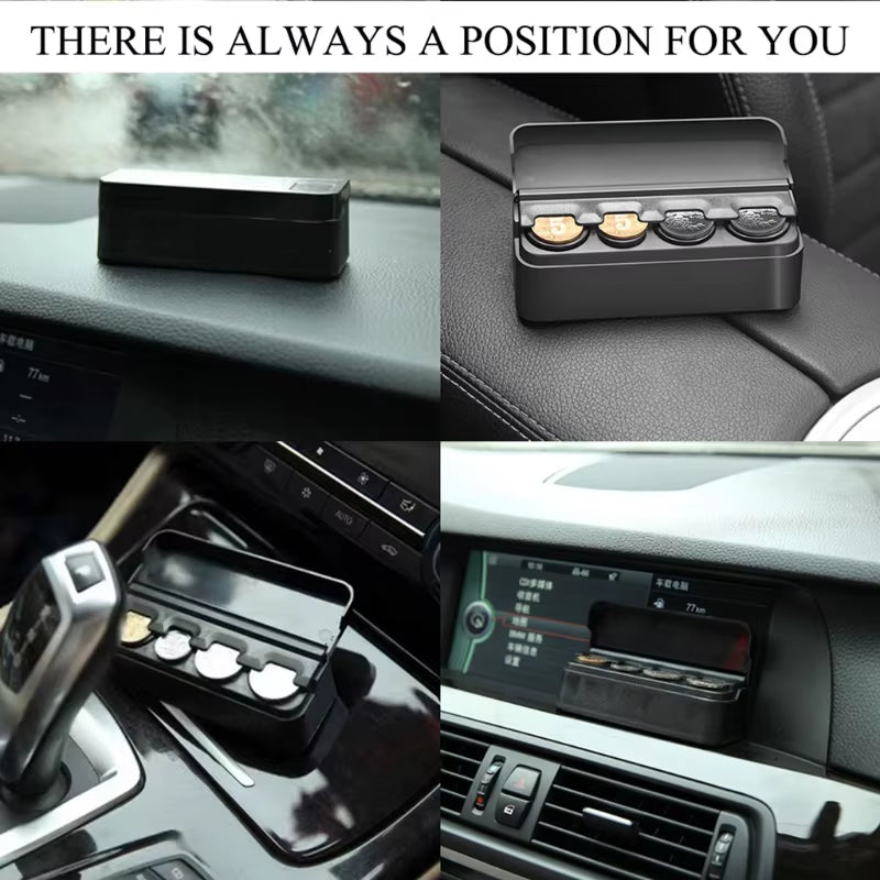 Coin Holder for Car Change Organizer Universal Storage Coin Money Dispenser Cash Box Trucks Accessories