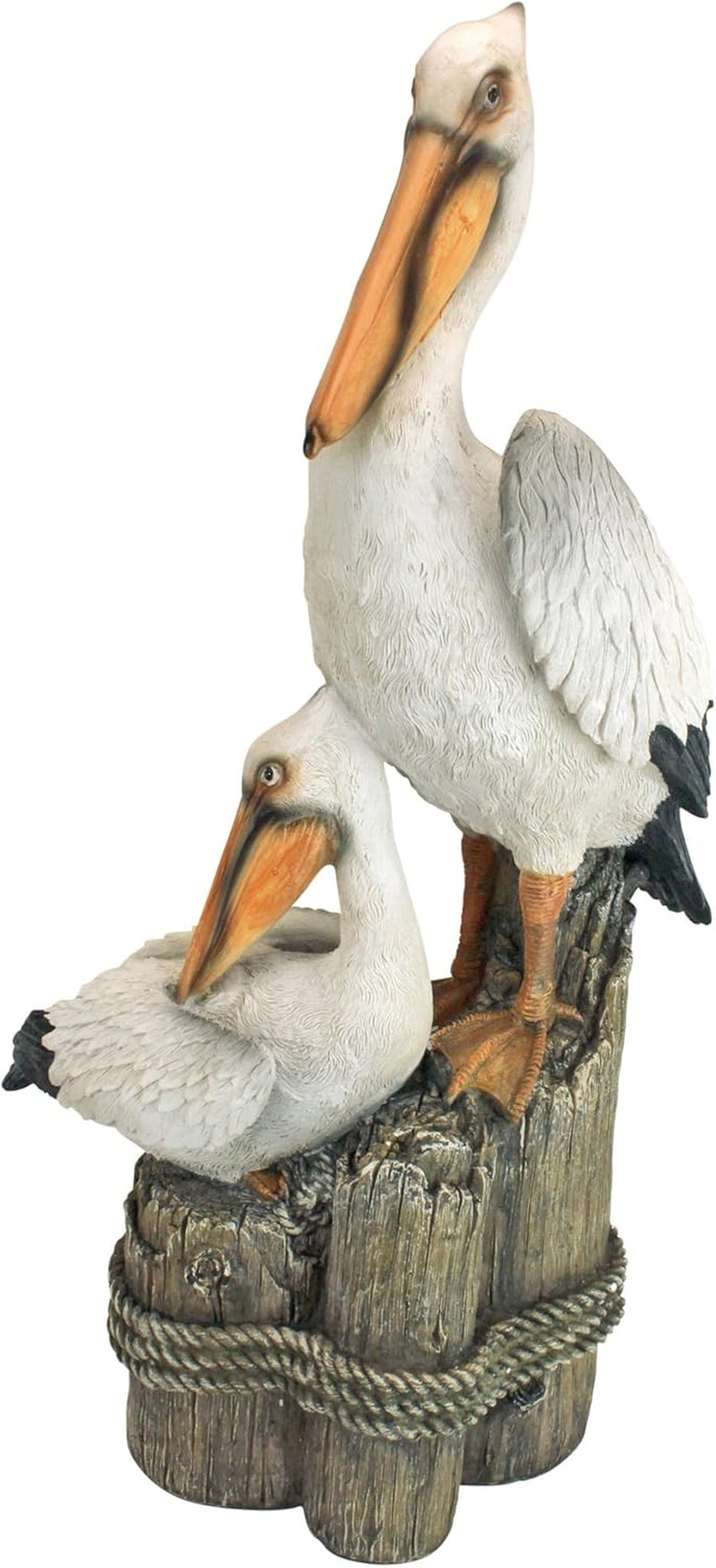 Stunning Coastal Pelican Garden Statue - 24" Tall Cast Stone Resin Decor for Your Outdoor Oasis