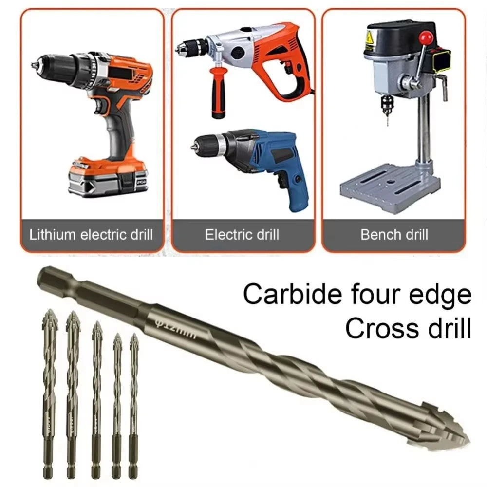 Alloy Drill Bit Eccentric Multifunctional Tile Glass Cement Metal Ceramic Wood Plastic Hole Saw Triangle Size 6Mm 8Mm 10Mm 12Mm