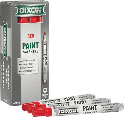 Paint Markers, Medium Tip, Box of 12, Red (80221)