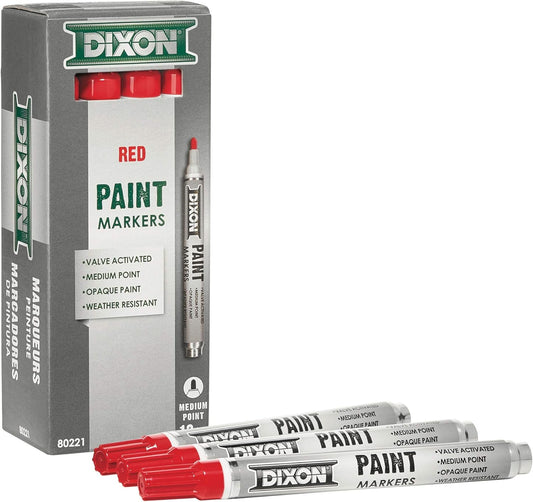 Paint Markers, Medium Tip, Box of 12, Red (80221)