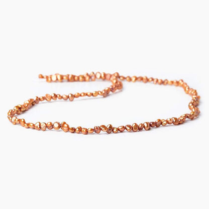 3-4mm Caramel Baroque Pearl, 15 inch, 132 pieces