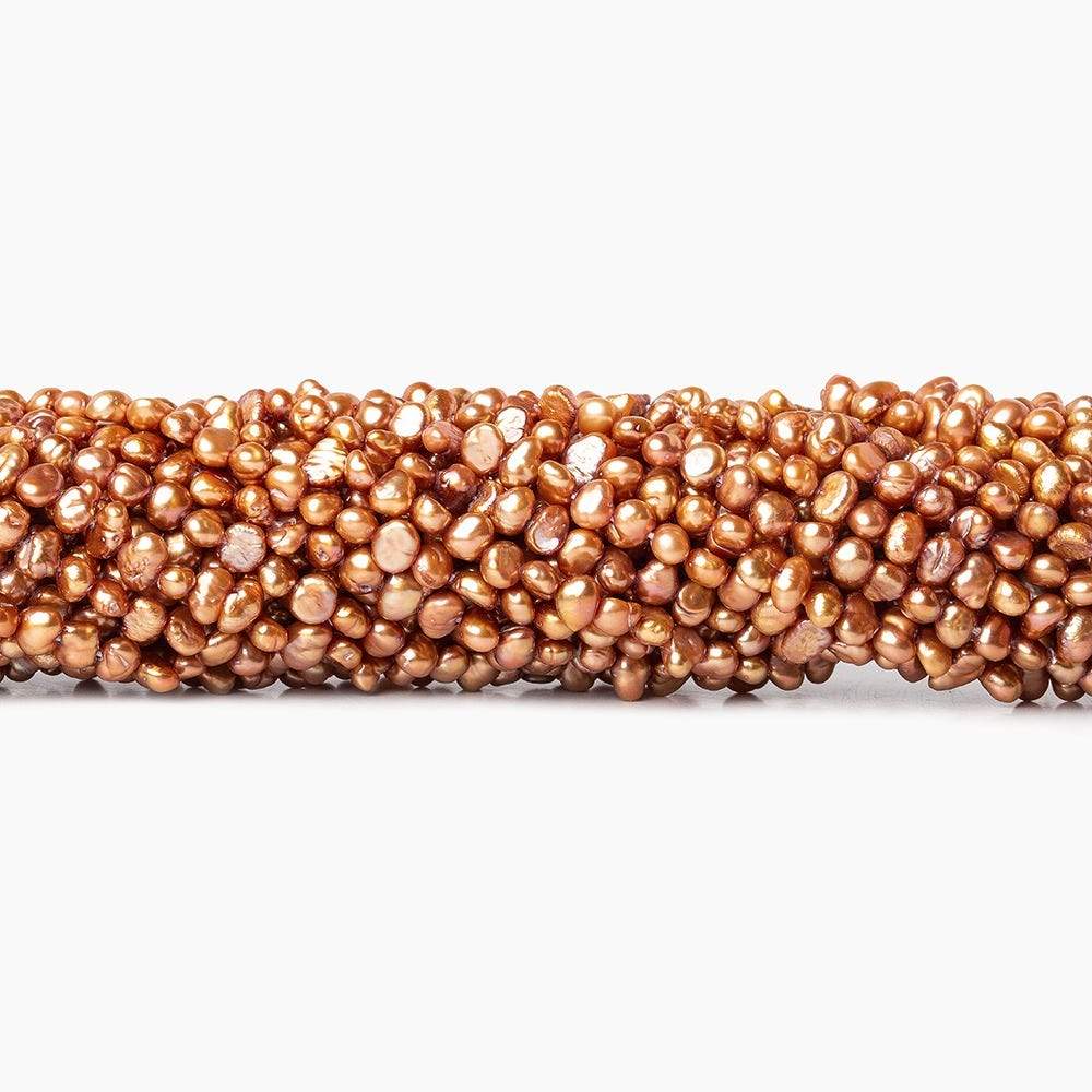 3-4mm Caramel Baroque Pearl, 15 inch, 132 pieces