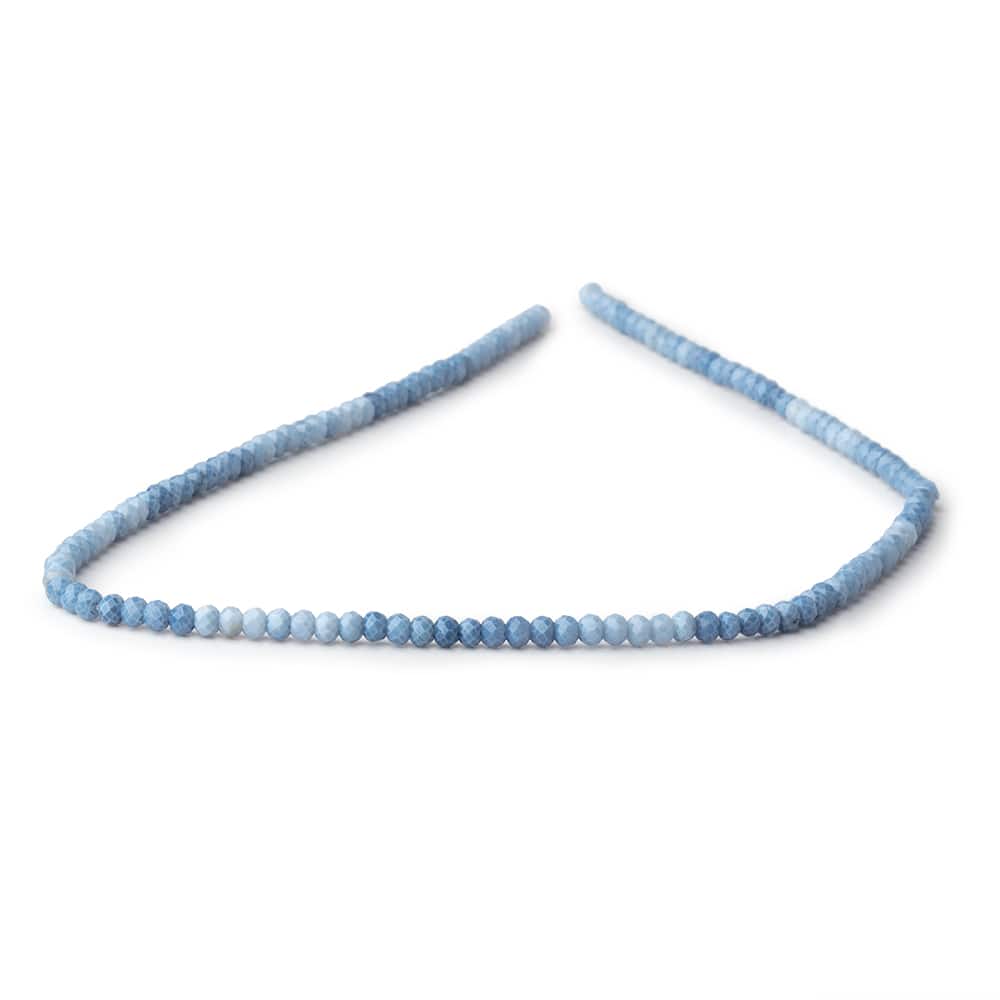 3mm Owyhee Blue Opal Micro Faceted Rondelle Beads 12.5 inch 132 pieces