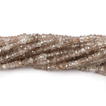 3mm Rose' and Champagne Zircon Faceted Rondelle Beads 13 inches 210 beads