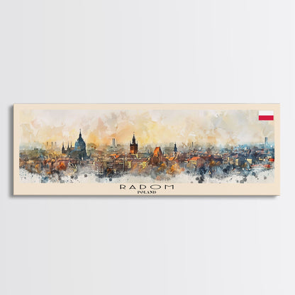 Radom Poland Travel Print Wall Art, Panoramic City Art, Travel Art, Wall Decor, Vacation Gift, Framed Canvas Print Or Metal Art