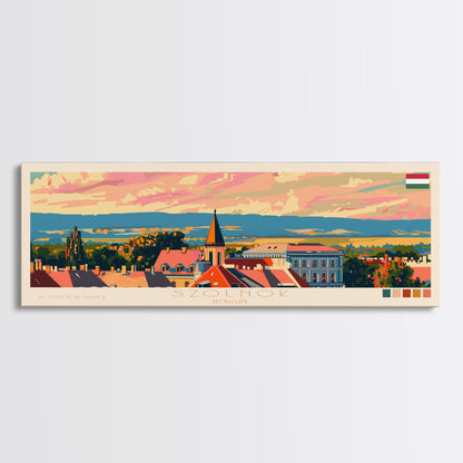 Szolnok Hungary Wall Art, Panoramic Travel Poster, Panoramic Framed Canvas Print, City Wall Art, Wall Hanging Home Decor, Travel Art