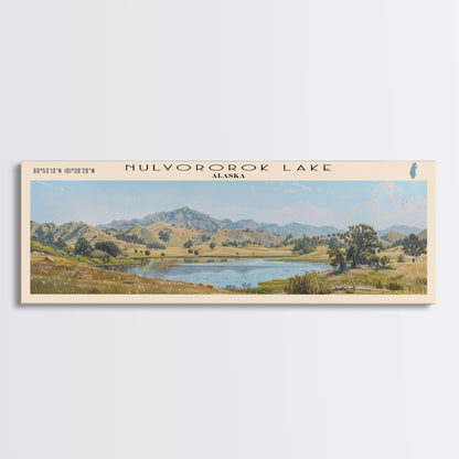 Paulina Lake Oregon Framed Canvas Print, Lake House Decor, Panoramic Travel Poster, Landscape Painting, Bedroom Decor