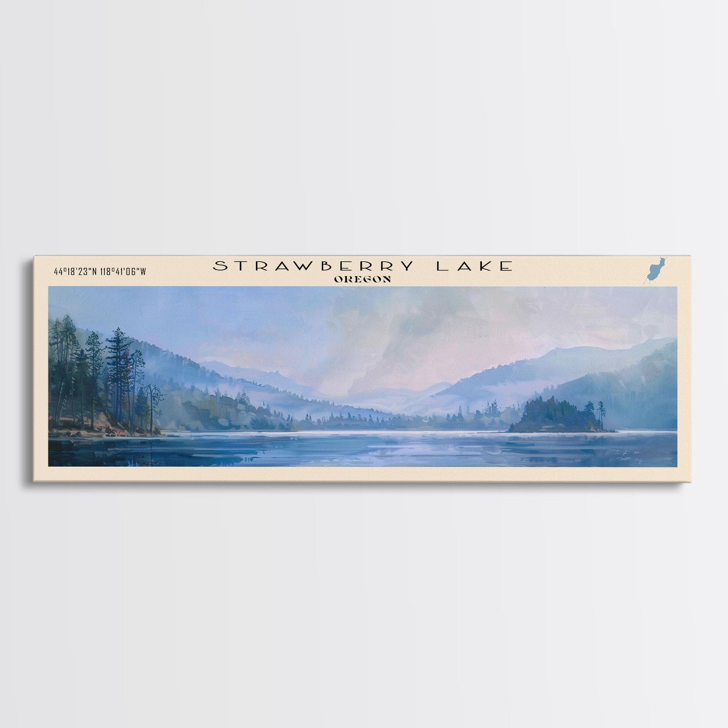 Taylorsville Lake Kentucky Panoramic Wall Art, Framed Canvas Print, Lake House Decor, Travel Poster, Scenic Lake Scene, Bedroom Decor, Wall Art