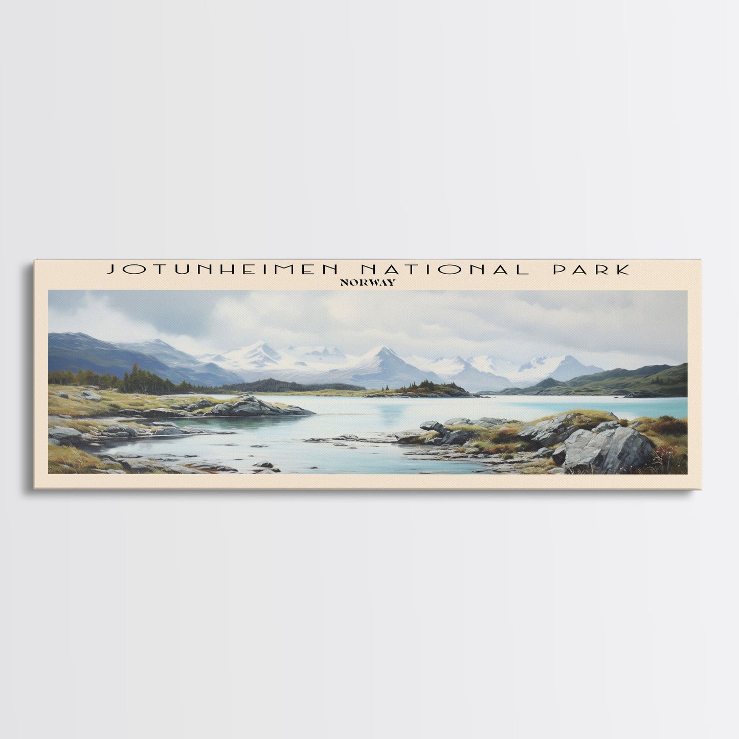 Jotunheimen National Park Framed Canvas Print Travel Poster | Wall Art | Home Decor | Gift For Travel Lover | Wall Hanging | Original Art
