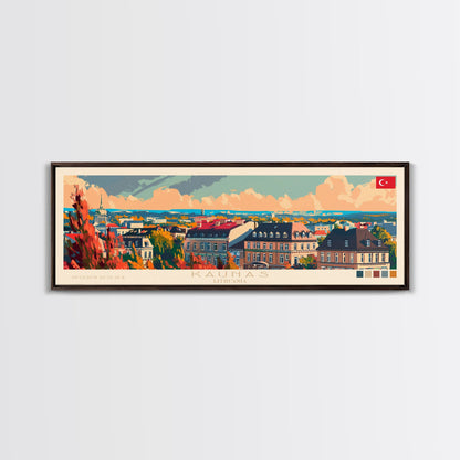 Kaunas Lithuania Travel Print Wall Art, Panoramic City Art, Travel Art, Wall Decor, Vacation Gift, Framed Canvas Print Or Metal Art