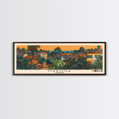 Maroua, Cameroon Panoramic Canvas Print, Maroua, Cameroon Painting, Cameroon Art, Maroua Travel Poster, Travel Art, Living Room Painting
