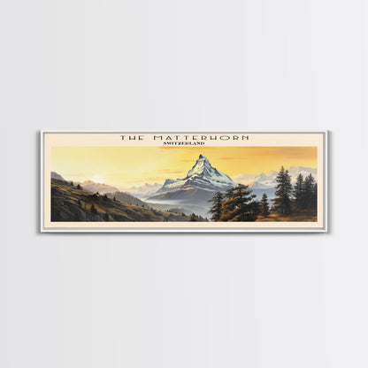 The Matterhorn Travel Poster Print, Framed Canvas Print, COUNTRY Travel Art, Wood Framed Art, Wall Hanging, Home Decor