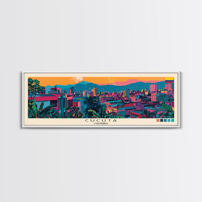 Cucuta, Colombia Panoramic Canvas Print, Cucuta, Colombia Painting, Colombia Art, Cucuta Travel Poster, Travel Art, Guest Room Painting