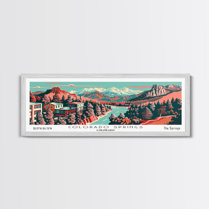 Colorado Springs Colorado Panoramic Travel Poster Canvas Print