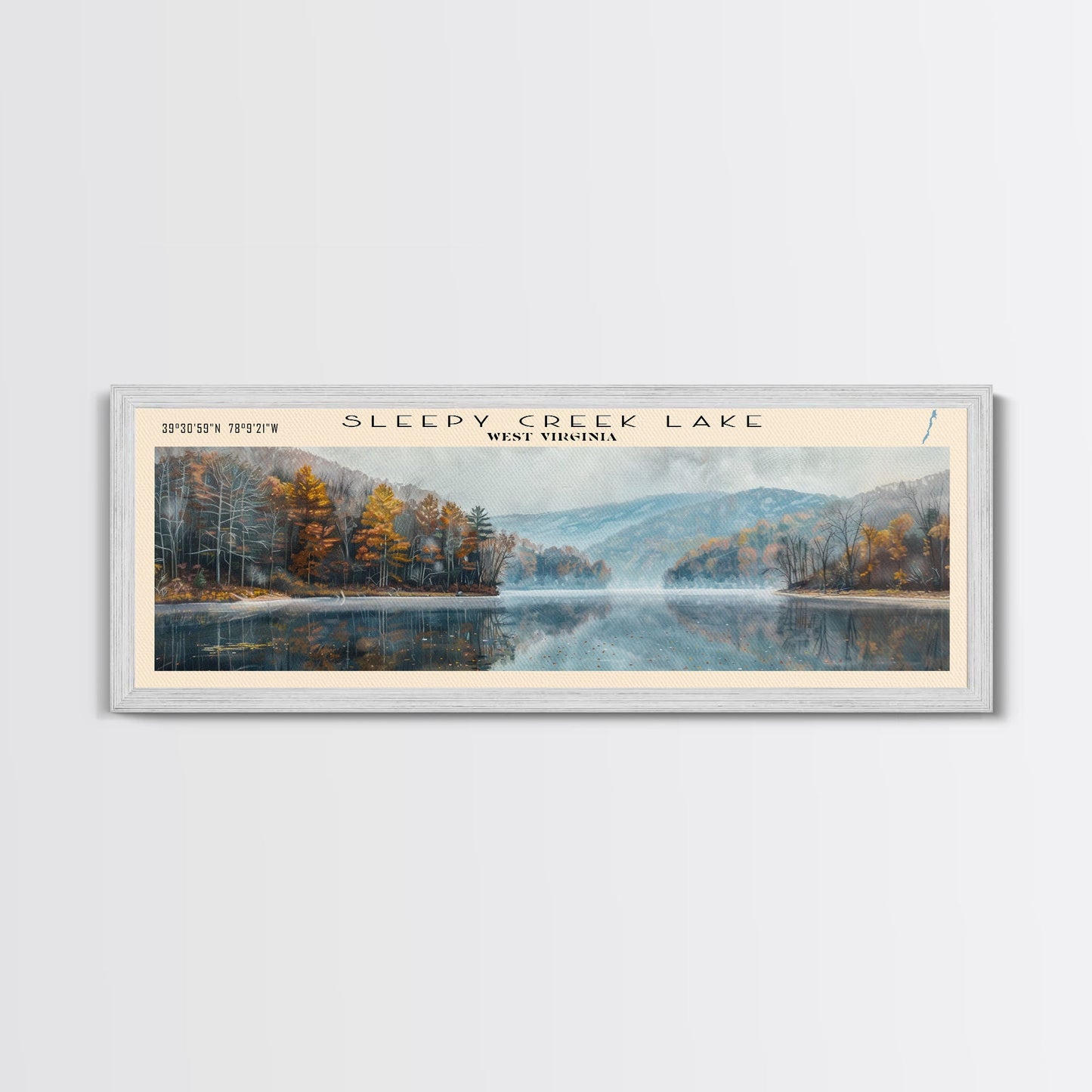 Storm Lake Iowa Panoramic Framed Canvas Print, Lake House Decor, Wall Art, Travel Poster, Beautiful Lake Scene, Modern Art