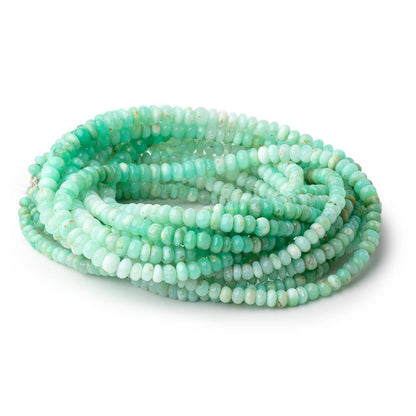 4-5.5mm Green Tanzanian Opal Plain Rondelle Beads 18 inch 150 pieces