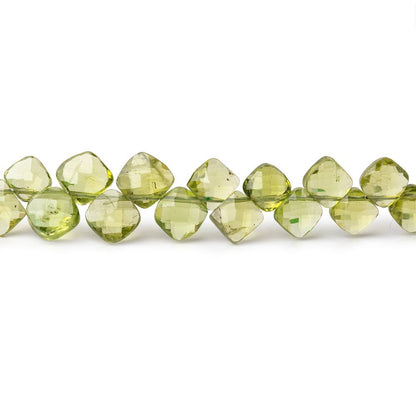 4-5mm Peridot Faceted Pillow Beads 7.25 inch 55 pieces