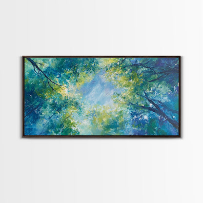 Canopy View, tree painting, green wall art, botanical prints, sage green wall art, whimsical art, Framed Canvas Print, gift idea