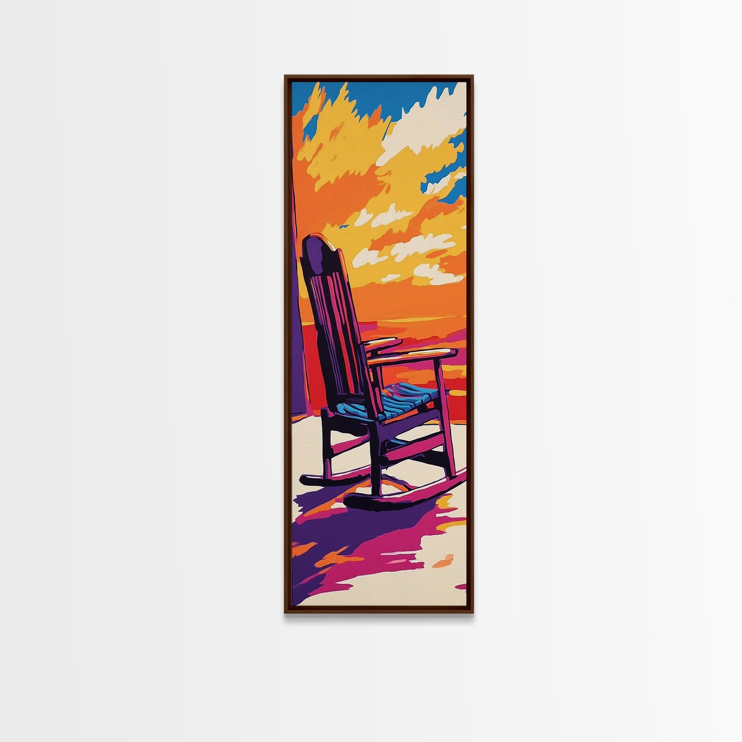 Cozy Porch, Rocking Chair, Canvas Print, Fall Home Decor, Rustic Wall Art, Warm Autumn Aesthetic, Living Room Wall Hanging