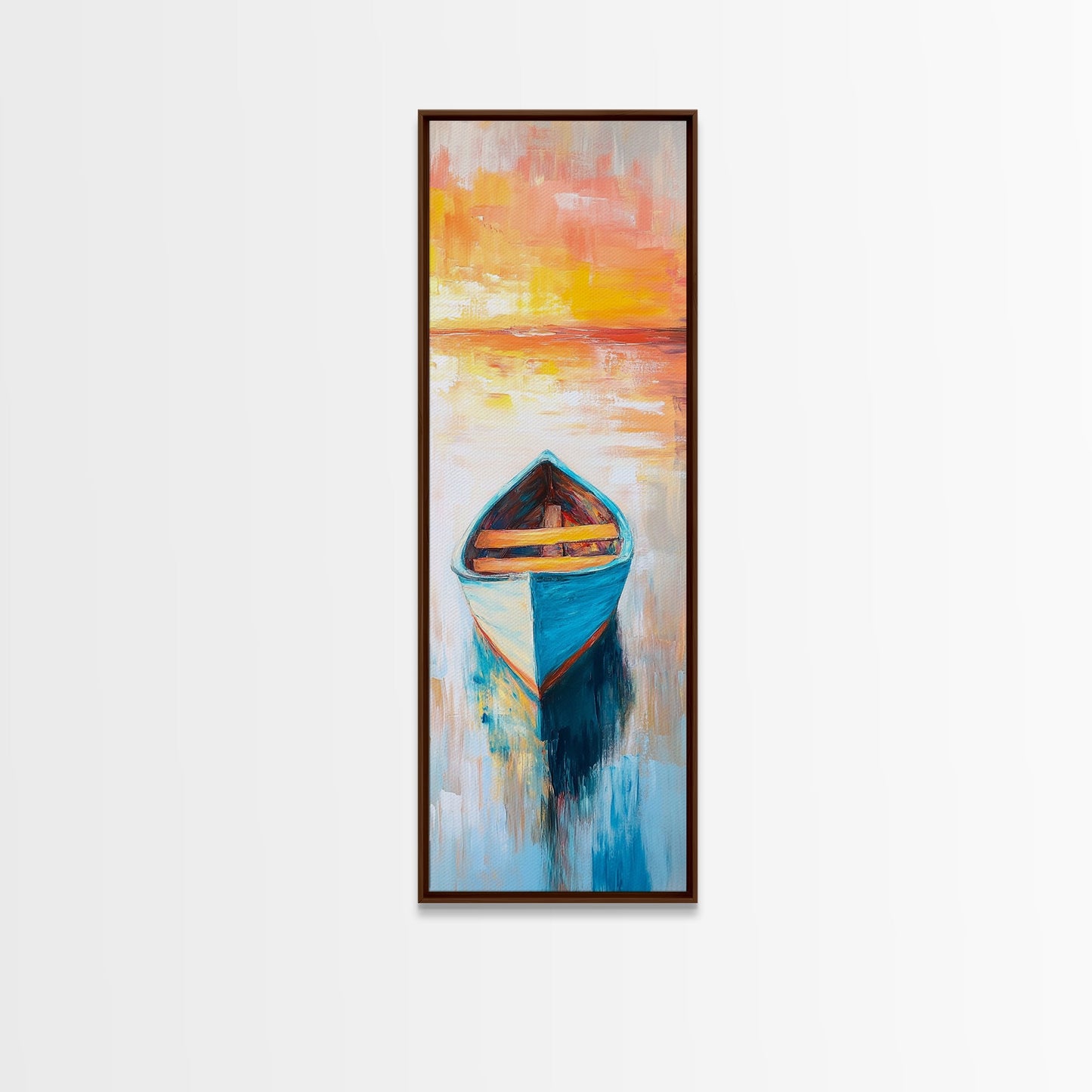 Colorful Boat at Sunset Canvas Print nautical painting coastal decor seascape painting beach house wall art ocean art