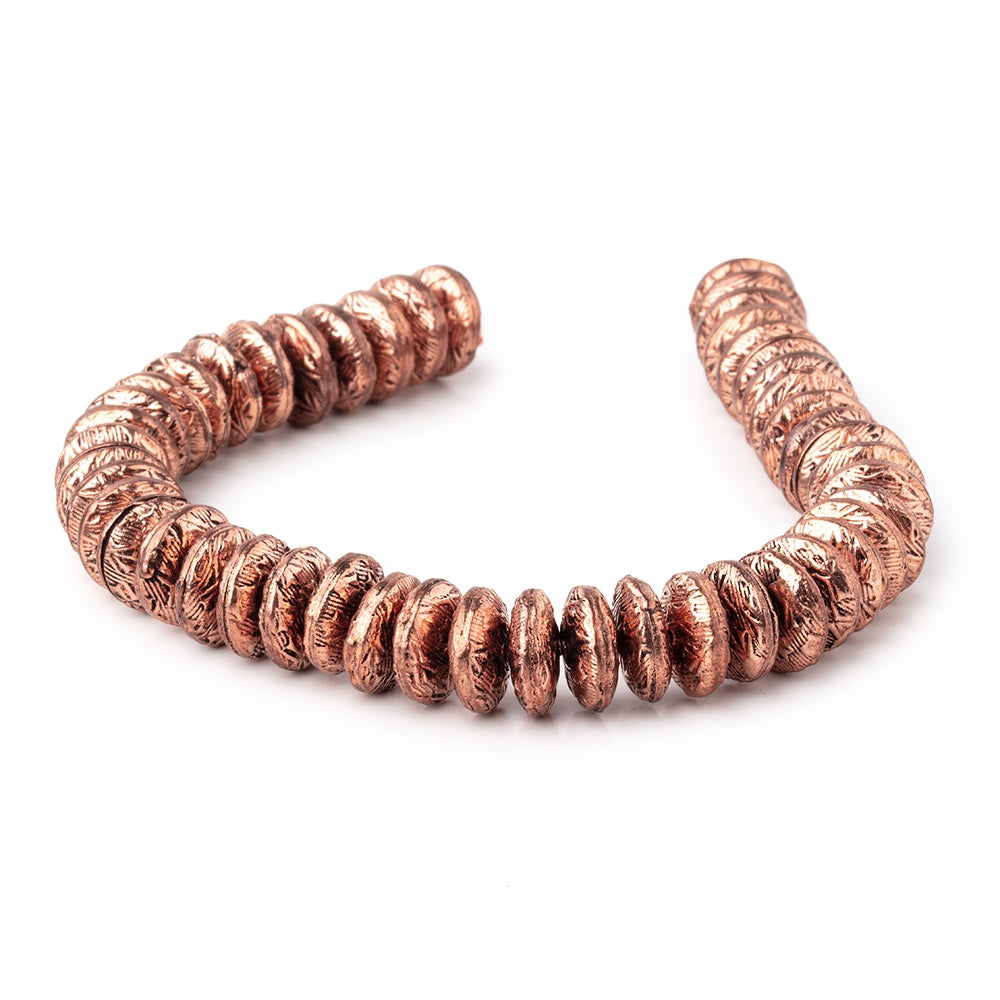 10mm Antiqued Copper Disc Beads 8 inch 48 pieces