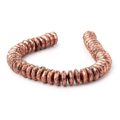 10mm Antiqued Copper Disc Beads 8 inch 48 pieces