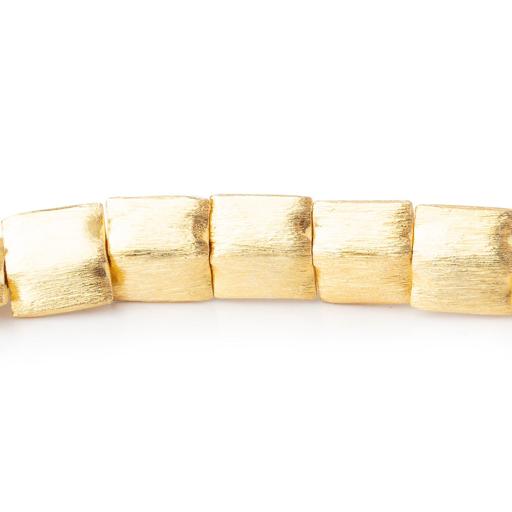 10mm 22kt Gold Plated Brushed Square Beads 8 inch 20 pieces
